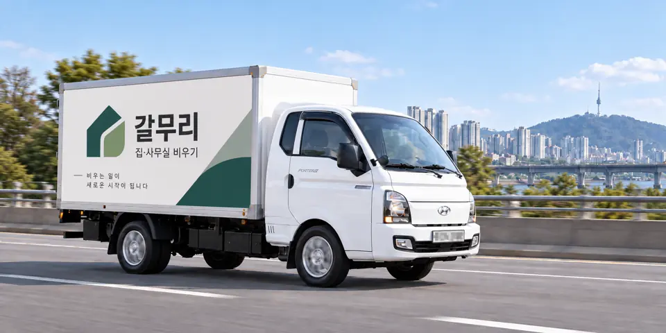 갈무리 작업 차량 — 유품정리 과정을 그린 그림(삼선동1가)